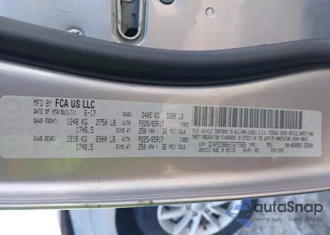 2017 Dodge Journey Sxt из США, поврежденный, VIN 3C4PDCBB6HT677569